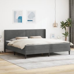 vidaXL Bedframe met matras Donkergrijs 200 x 200 cm Fluweel