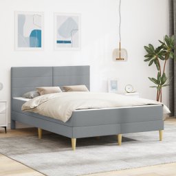 vidaXL Bedframe Lichtgrijs 140 x 190 cm Polyester