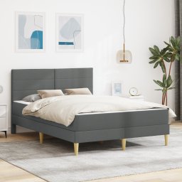 vidaXL Bedframe Donkergrijs 140 x 190 cm Polyester
