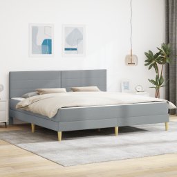 vidaXL Bedframe Lichtgrijs 180 x 200 cm Polyester