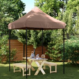 vidaXL Partytent 200 x 200 x 306 cm Bruin Oxford Stof