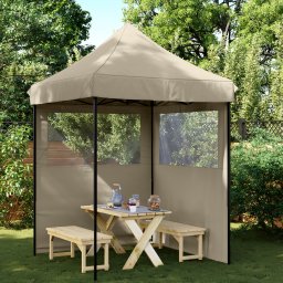 vidaXL Partytent 200 x 200 x 306 cm Taupe Oxford Stof