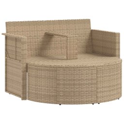 vidaXL Tuinbankstel 8 st poly rattan Beige en Licht Grijs