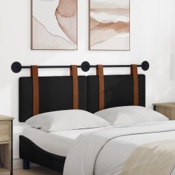 vidaXL Hangend Hoofdeinde Effen Zwart 130 x 55 x 5 cm Antiek PU