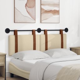 vidaXL Hangend Hoofdeinde Effen Crème 130 x 55 x 5 cm Antiek PU