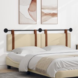 vidaXL Hangend Hoofdeinde Effen Crème 190 x 55 x 5 cm Antiek PU