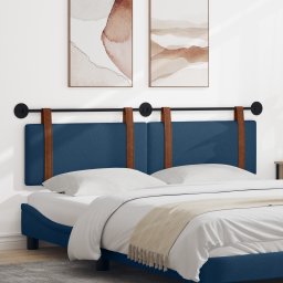 vidaXL Hangend Hoofdeinde Effen Blauw 190 x 55 x 5 cm Antiek PU