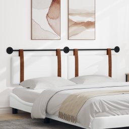 vidaXL Hangend Hoofdeinde Wandgemonteerd Wit 190 x 55 x 5 cm Antiek PU