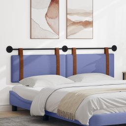 vidaXL Hangend Hoofdeinde Effen Jeans Blauw 190 x 55 x 5 cm Antiek PU