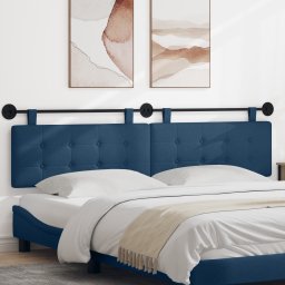 vidaXL Hangend hoofdbord Blauw Stof