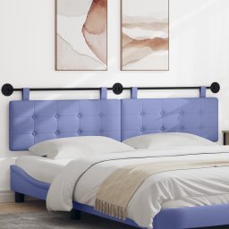 vidaXL Hangend hoofdbord Jeans Blauw Stof