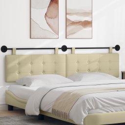 vidaXL Hangend hoofdbord Crème Kunstleer