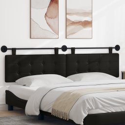 vidaXL Hangend hoofdbord Zwart Kunstleer