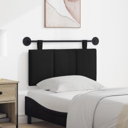 vidaXL Hangend hoofdbord Zwart Stof