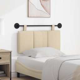 vidaXL Hangend hoofdbord Crème Stof