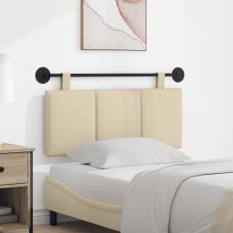 vidaXL Hangend hoofdbord Crème Stof