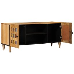 vidaXL TV-kast met plank Naturel 105 x 33 x 46 cm Massief Mango Hout