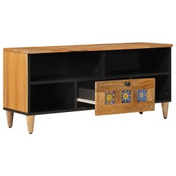 vidaXL TV-kast met lade Naturel 100 x 33 x 46 cm Massief Mango Hout