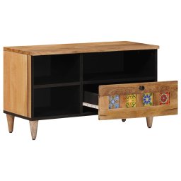 vidaXL TV-kast met lade Naturel 80 x 33 x 46 cm Massief Mango Hout