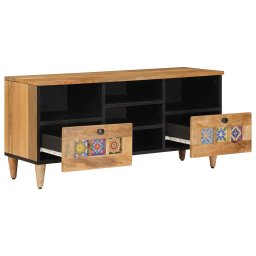 vidaXL TV-kast met lade Naturel 100 x 33 x 46 cm Massief Mango Hout