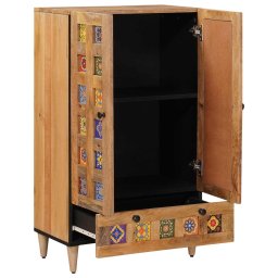 vidaXL Hoge kast Naturel 60 x 33,5 x 100 cm Massief Mango Hout
