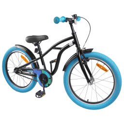vidaXL Kinderfiets 22 Inch voor 7-12 jaar oud Zwart