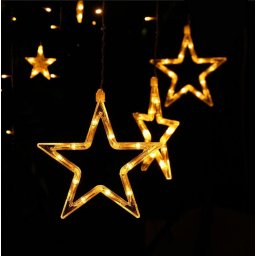 Solar kerstster op zonne-energie - lichtsnoer met 3 sterren en warm wit licht