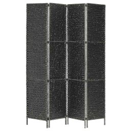 vidaXL Kamerscherm met 4 panelen 154x160 cm waterhyacint zwart