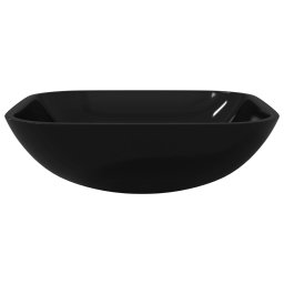 vidaXL Wasbak 42x42x14 cm glas zwart