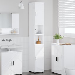vidaXL Badkamer Kast Hoogglans wit 30 x 35 x 192 cm