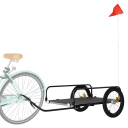 vidaXL Fietstrailer 135x70x37 cm ijzer zwart