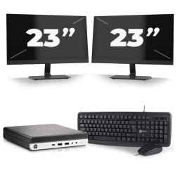 HP EliteDesk 800 G5 USFF - Intel Core i5-9e Generatie - 8GB RAM - 256GB SSD - Windows 11 + 2x 23 inch Monitor