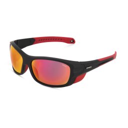 SINNER Denali - Sportbril/ Zonnebril - Zwart - Rode lens - Unisex - One size