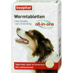 BEAPHAR WORMTABLET ALL-IN-ONE HOND 2,5-40 KG 4 TBL