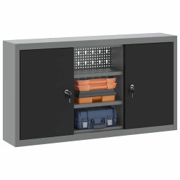 vidaXL Gereedschapskast Zwart en Grijs 100 x 20 x 55 cm Staal