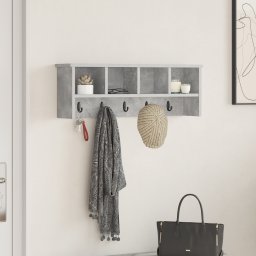 vidaXL Wandgemonteerde kapstok Muurmontage Beton Grijs 75 x 16 x 26 cm