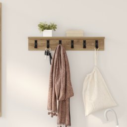 vidaXL Wandgemonteerde kapstok Muurmontage Artisan Eiken Bewerkt hout