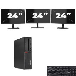 Lenovo ThinkCentre M720s SFF - Intel Core i7-8e Generatie - 8GB RAM - 256GB SSD - Windows 11 + 3x 24 inch Monitor