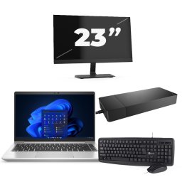 HP EliteBook 640 G9 - Intel Core i5-12e Generatie - 14 inch - 8GB RAM - 256GB SSD - Windows 11 Home + 1x 23 inch Monitor