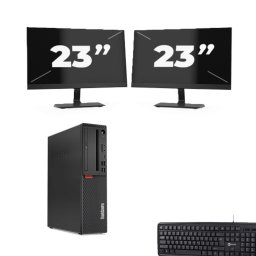 Lenovo ThinkCentre M720s SFF - Intel Core i5-9e Generatie - 8GB RAM - 256GB SSD - Windows 11 + 2x 23 inch Monitor