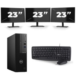 Dell OptiPlex 3080 Micro USFF - Intel Core i5-10e Generatie - 8GB RAM - 256GB SSD - Windows 11 + 3x 23 inch Monitor