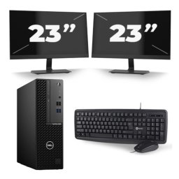 Dell OptiPlex 3080 Micro USFF - Intel Core i7-10e Generatie - 8GB RAM - 256GB SSD - Windows 11 + 2x 23 inch Monitor