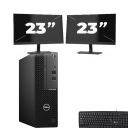 Dell OptiPlex 3080 SFF - Intel Core i7-10e Generatie - 8GB RAM - 256GB SSD - Windows 11 + 2x 23 inch Monitor