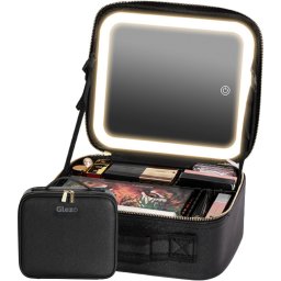 Make-up Koffer met LED Verlichting en Grote Spiegel - Waterdicht, - S