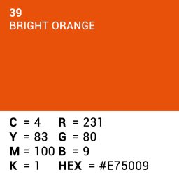 Superior Achtergrondpapier Bright Orange 1.35m x 11m