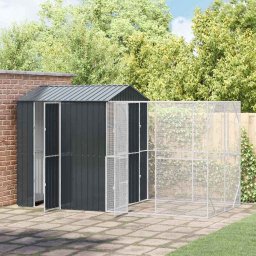 vidaXL Vogelkooi Antraciet 418 x 210 x 247 cm Gegalvaniseerd staal