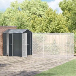 vidaXL Vogelkooi Antraciet 621 x 208 x 247 cm Gegalvaniseerd staal