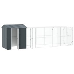 vidaXL Vogelkooi Antraciet 824 x 208 x 247 cm Gegalvaniseerd staal