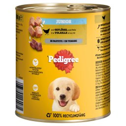 12x800g Junior Gevogelte in Paté Pedigree Classic natvoer voor honden