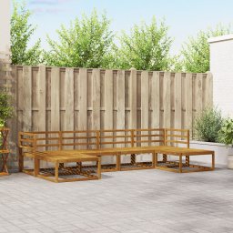 vidaXL Buiten bankenset 6 st Naturel Massief Acaciahout